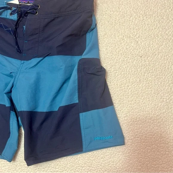 Patagonia Men's Board Shorts Minimalist Wavefarer Size 30 NWT Blue Stripe Trunks - Picture 5 of 11
